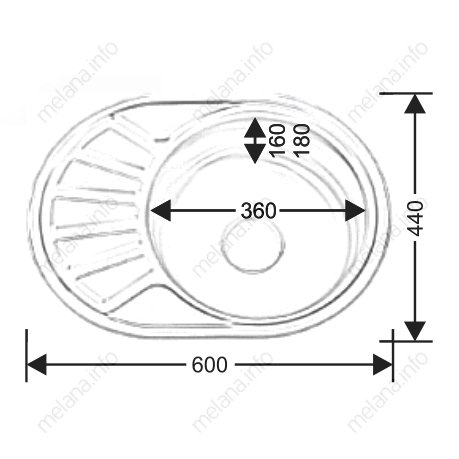 Мойка кухонная с сифоном Melana 235 t (*12) купить в интернет-магазине сантехники Sanbest
