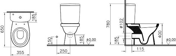 Унитаз Vitra Norm Fit 9844B099-7205 с бачком, с крышкой микролифт, белый купить в интернет-магазине Sanbest