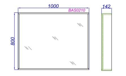 Зеркало Aqwella Basic 80х100 BAS0210DZ дуб золотой в ванную от интернет-магазине сантехники Sanbest