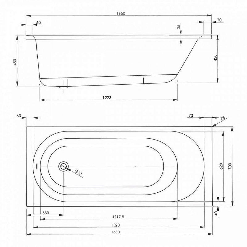 Акриловая ванна Vagnerplast Kasandra 165x70 VPBA165KAS2X-04 белая купить в интернет-магазине Sanbest