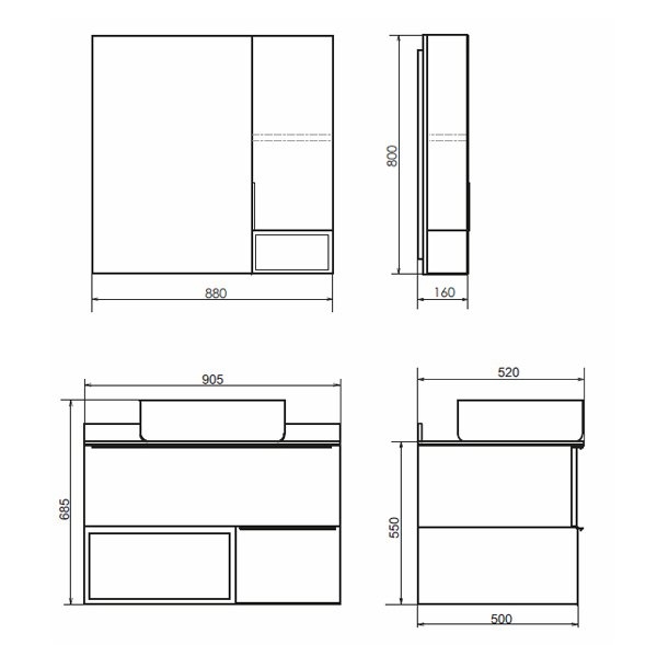 Тумба с раковиной Comforty Штутгарт 00-00002868 90 дуб тёмно-коричневый для ванной в интернет-магазине Sanbest