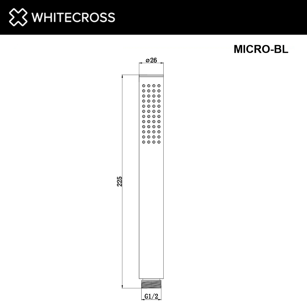 Душевая лейка WhiteCross Y MICRO-BL черная купить в интернет-магазине сантехники Sanbest