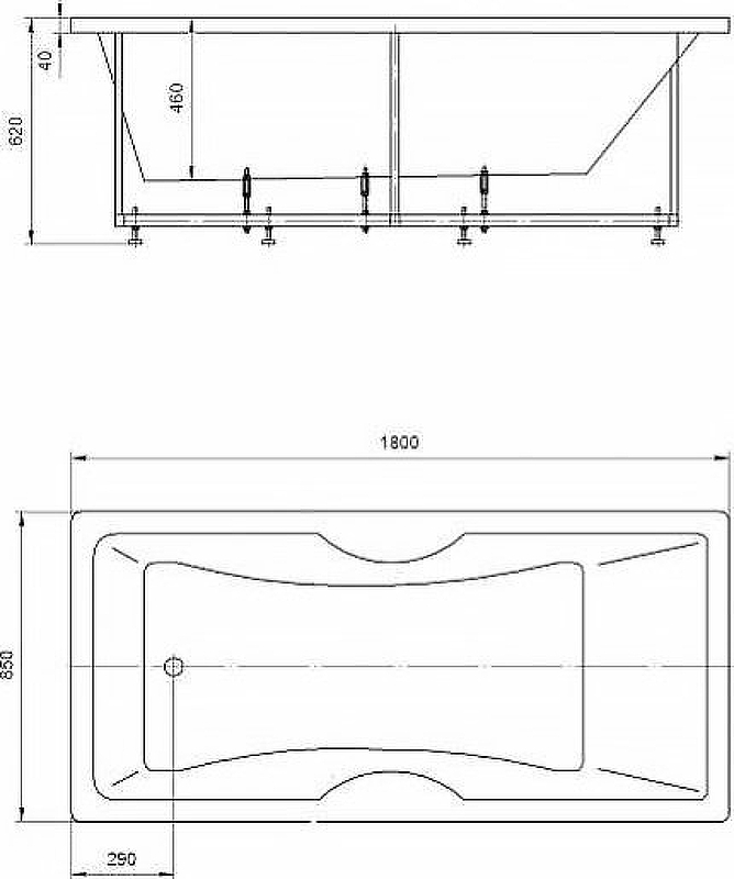 Ванна Aquatek Феникс 180x85 FEN180-0000069 белая купить в интернет-магазине Sanbest