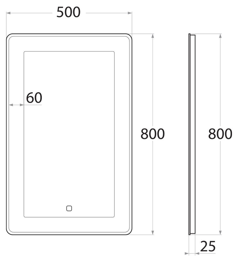 Зеркало с подсветкой ART&MAX LATINA 50x80 в ванную от интернет-магазине сантехники Sanbest