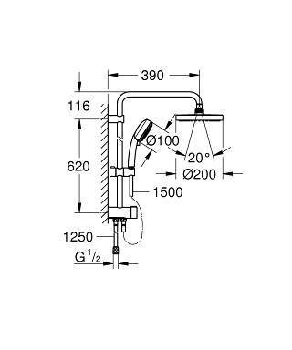 Душевая система Grohe New Tempesta Cosmopolitan System 27394002 купить в интернет-магазине сантехники Sanbest