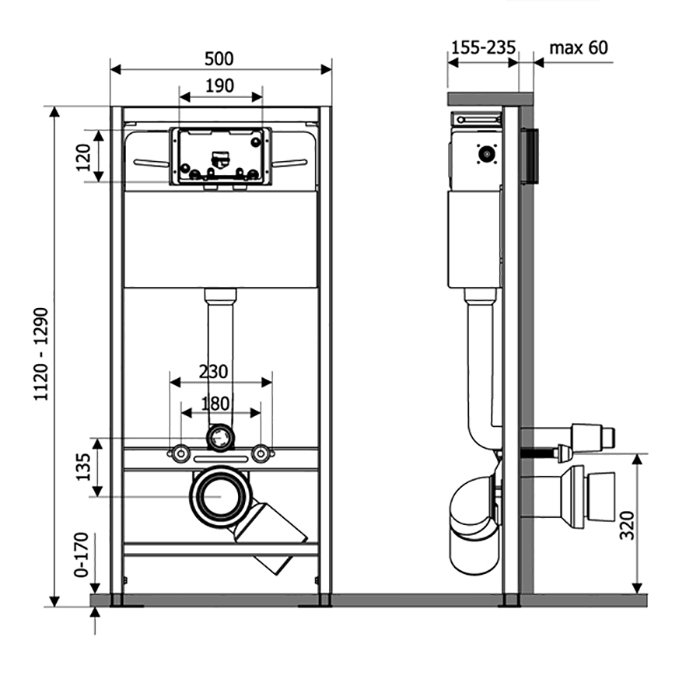 Инсталляция для унитаза Veconi FRAME500 VF500 купить в интернет-магазине сантехники Sanbest