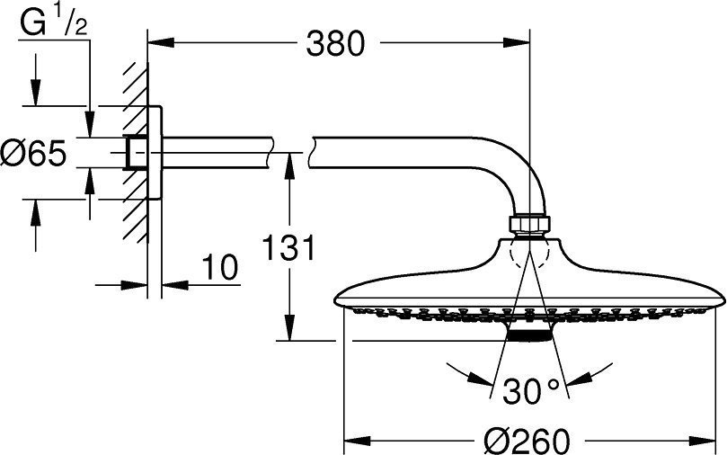 Верхний душ Grohe Euphoria 26459000 купить в интернет-магазине сантехники Sanbest