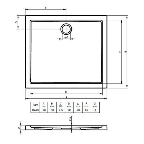 Душевой поддон Riho Davos 271 90x80 купить в интернет-магазине Sanbest