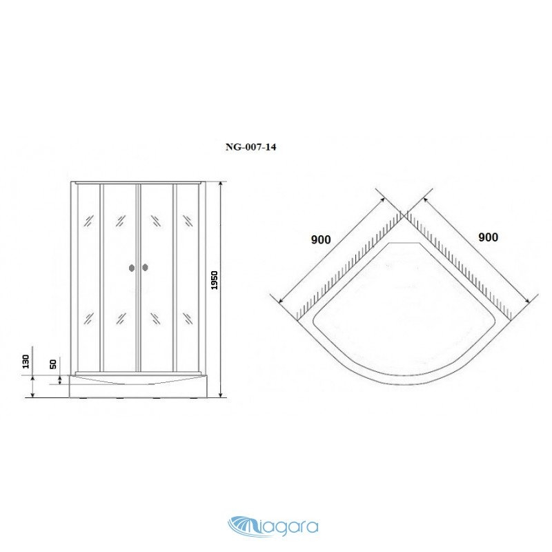Душевой уголок Niagara Eco NG-007-14 90х90 купить в интернет-магазине Sanbest