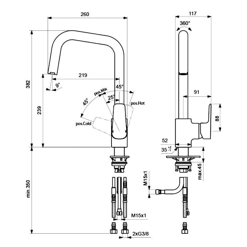 Смеситель для кухни Ideal Standard CeraPlan III B0960AA купить в интернет-магазине сантехники Sanbest