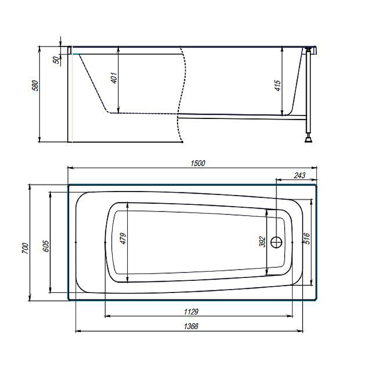 Ванна Timo Olli 150x70 OLLI1570 белая купить в интернет-магазине Sanbest