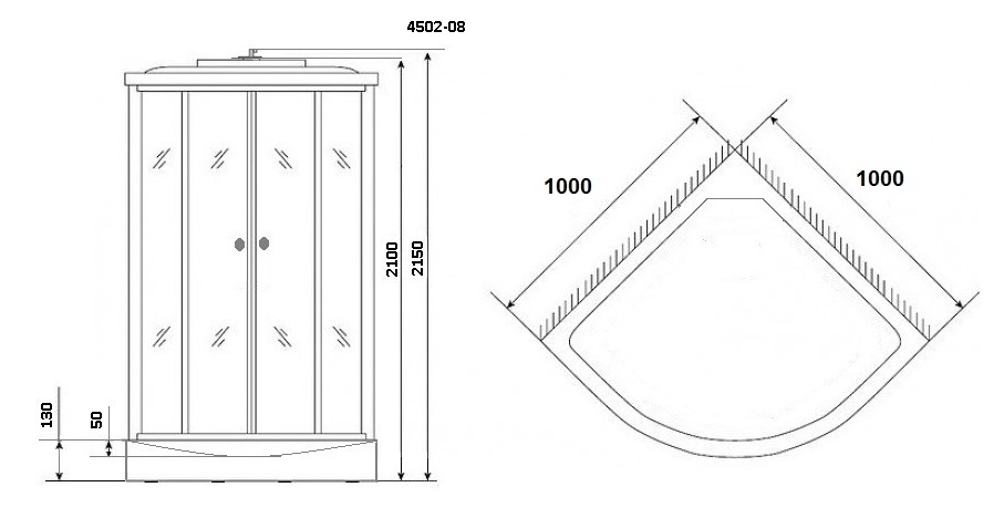 Душевая кабина Niagara Eco NG-4502-14 100х100 купить в интернет-магазине Sanbest