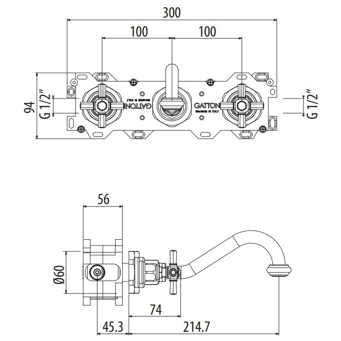 Смеситель для раковины Gattoni TRD TR105/18D0 купить в интернет-магазине сантехники Sanbest