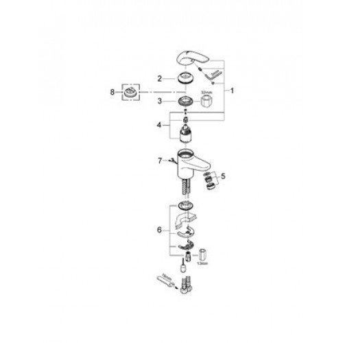 Смеситель для раковины Grohe Euroeco 32881000 купить в интернет-магазине сантехники Sanbest