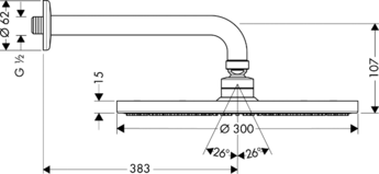 Верхний душ Hansgrohe Raindance AIR 27493000 купить в интернет-магазине сантехники Sanbest