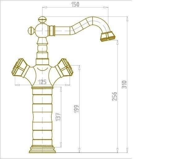 Смеситель для раковины Bronze De Luxe ROYAL 10219/1 купить в интернет-магазине сантехники Sanbest