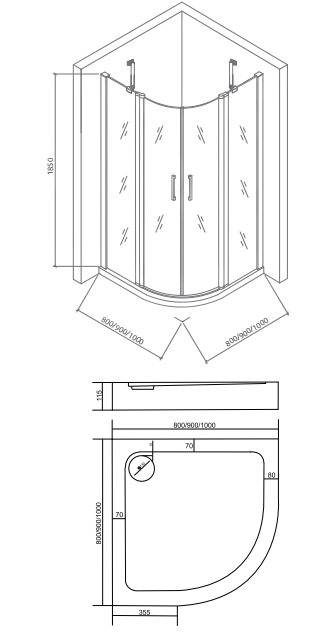 Душевой уголок Good door PANDORA R-120-C-CH 120x120 купить в интернет-магазине Sanbest