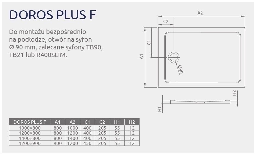 Душевой поддон Radaway Doros Plus F 80x100 купить в интернет-магазине Sanbest