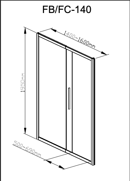 Душевая дверь Deto FC 140-160 Chrome купить в интернет-магазине Sanbest