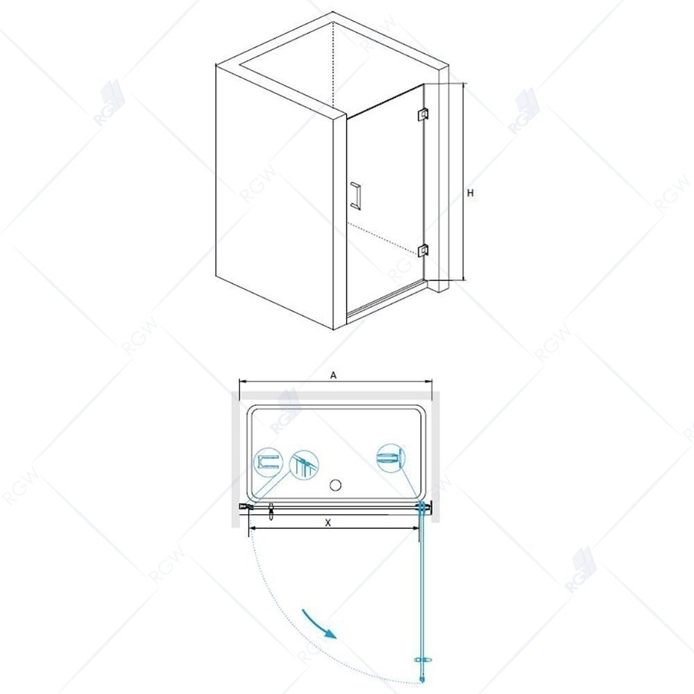 Душевая дверь RGW Hotel HO-011 90 купить в интернет-магазине Sanbest