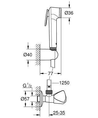 Душевой гарнитур Grohe Tempesta-F Trigger Spray 27514001 купить в интернет-магазине сантехники Sanbest