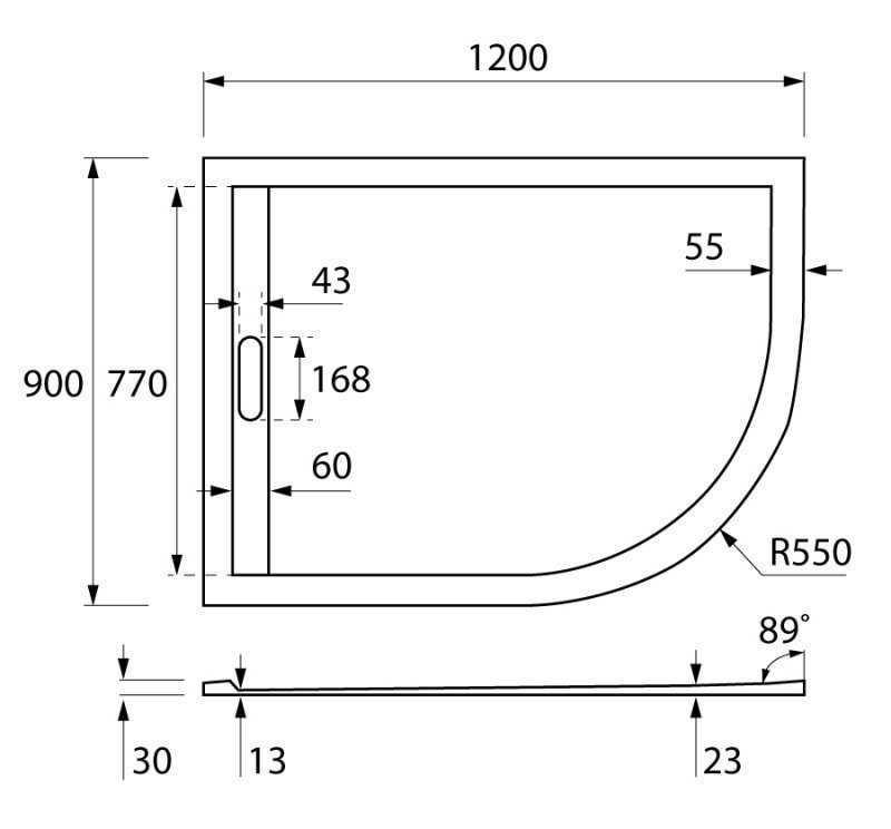 Душевой поддон Cezares Tray AS-RH 120x90 купить в интернет-магазине Sanbest