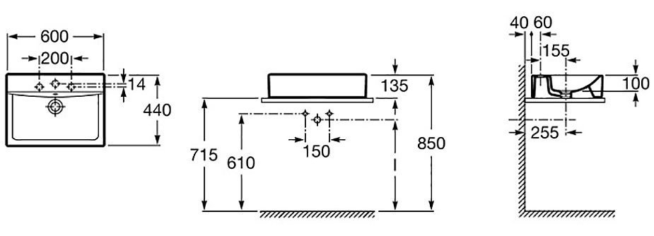 Раковина Roca Diverta 60 32711G000 белая купить в интернет-магазине Sanbest