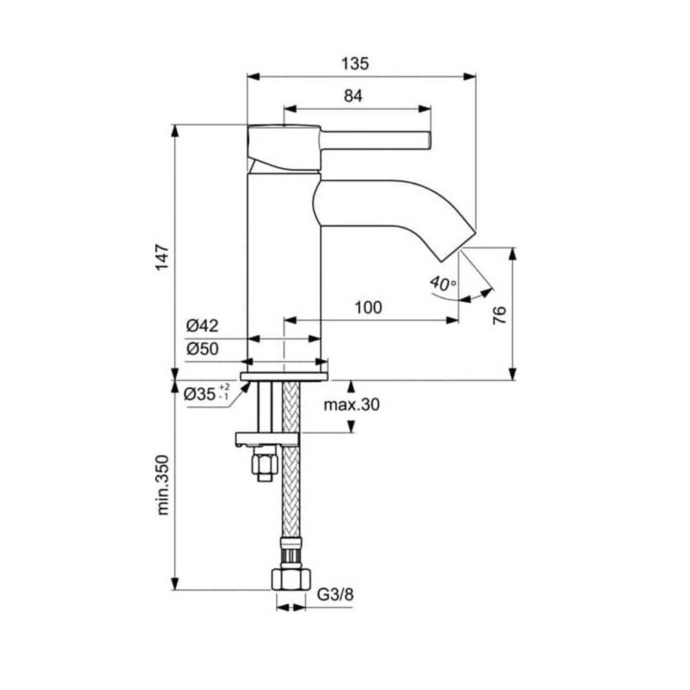 Смеситель для раковины Ideal Standard Ceraline BC268AA купить в интернет-магазине сантехники Sanbest