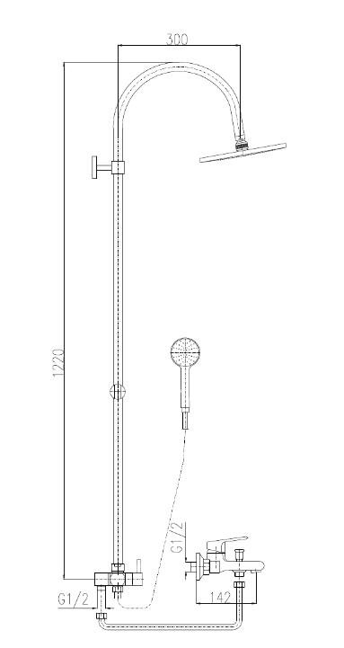 Душевая система Rav-Slezak COLORADO CO254.5/3CMAT черный матовый купить в интернет-магазине сантехники Sanbest