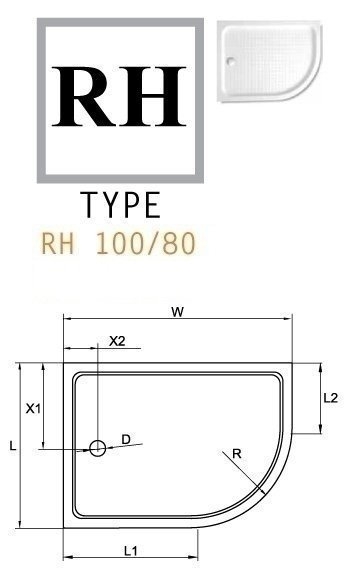 Душевой поддон Cezares TRAY-A-RH 100x80 купить в интернет-магазине Sanbest