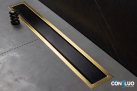 Душевой трап Pestan Confluo Premium Line Black Glass Gold 850 купить в интернет-магазине Sanbest