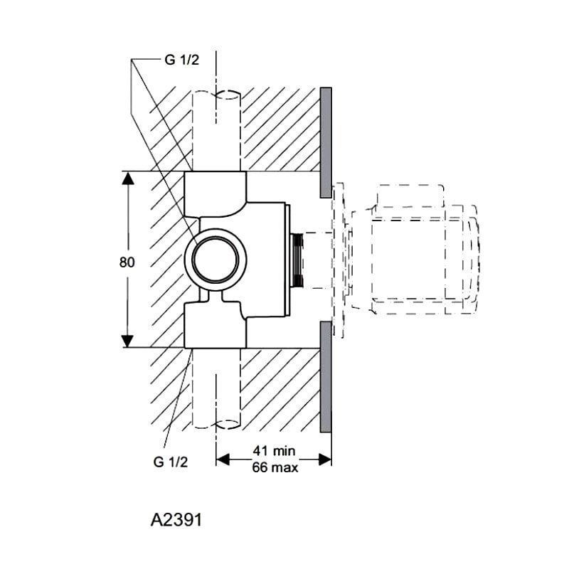 Многоходовой переключатель скрытого монтажа Ideal Standard BUILT-IN A2391NU купить в интернет-магазине сантехники Sanbest