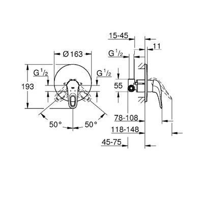 Смеситель для душа Grohe Eurostyle New 33635003 купить в интернет-магазине сантехники Sanbest