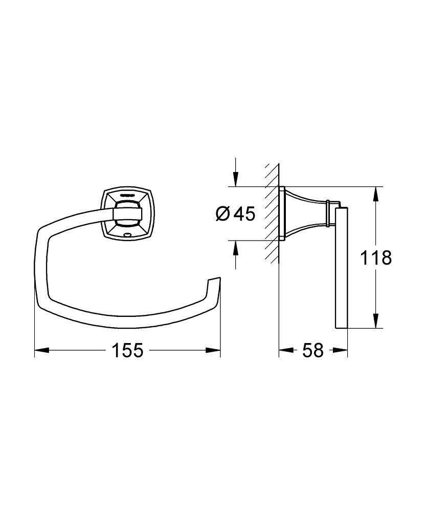 Держатель для туалетной бумаги Grohe Grandera 40625IG0 хром/золото купить в интернет-магазине сантехники Sanbest