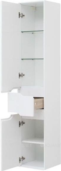 Шкаф-пенал Aquanet Модена 218461 35 белый глянец для ванной в интернет-магазине сантехники Sanbest