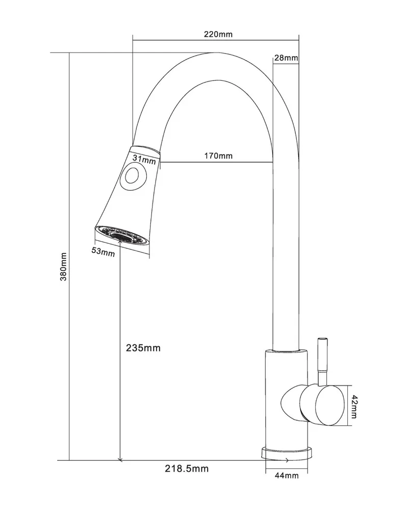 Смеситель для кухни Orange Steel M99-120st сталь купить в интернет-магазине сантехники Sanbest