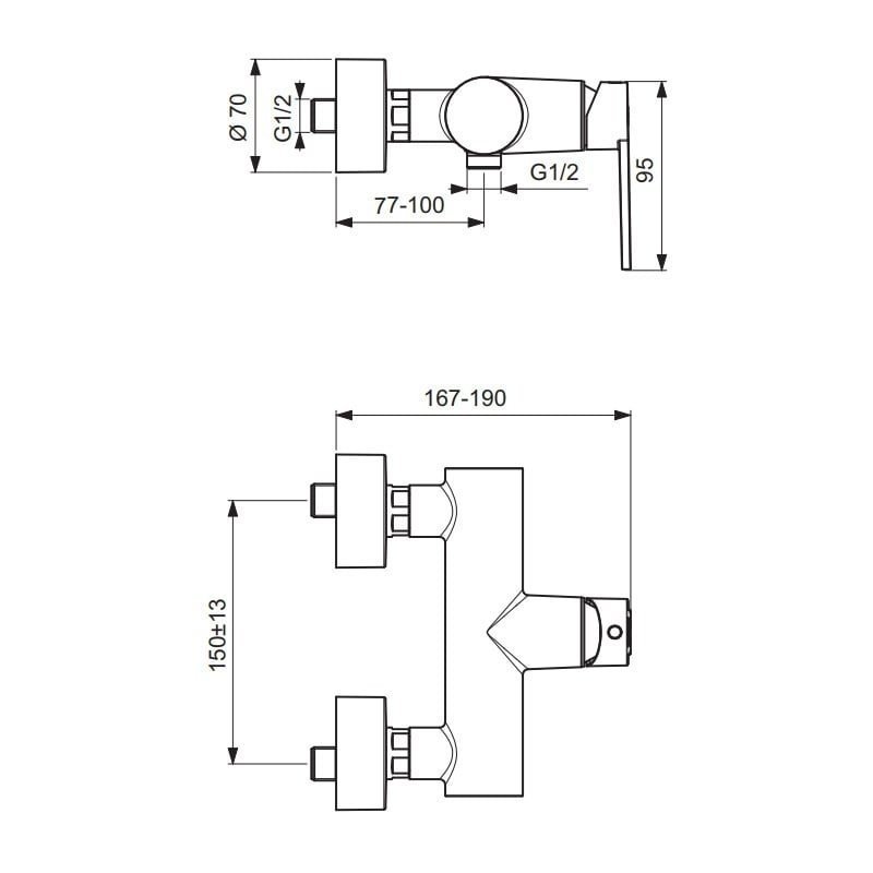 Смеситель для душа Ideal Standard IdealSmart B0464AA купить в интернет-магазине сантехники Sanbest