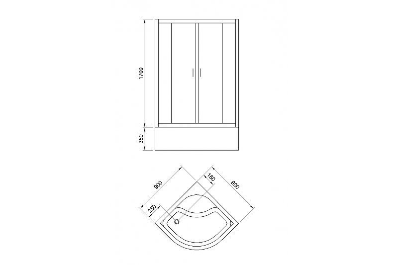 Душевой уголок Royal Bath RB90CK-C-CH 90х90 матовый купить в интернет-магазине Sanbest