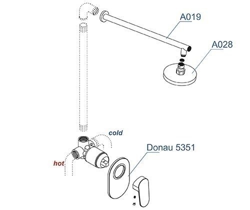 Душевая система WasserKRAFT Donau A12028 купить в интернет-магазине сантехники Sanbest