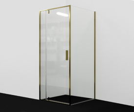 Душевой уголок WasserKRAFT Aisch 55P18 90х100 стекло прозрачное/профиль золото купить в интернет-магазине Sanbest