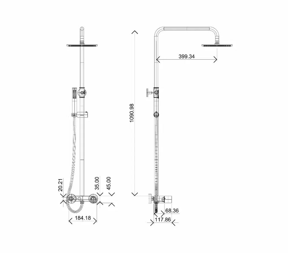 Душевая система Boheme Stick 128-WG.2 белая/золото купить в интернет-магазине сантехники Sanbest