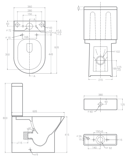 Унитаз напольный Hansmann keramik COMPACT УНИ0004 безободковый, с крышкой микролифт, с бачком купить в интернет-магазине Sanbest