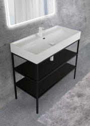 Консоль с раковиной Cezares Cadro 100 напольная черная для ванной в интернет-магазине сантехники Sanbest