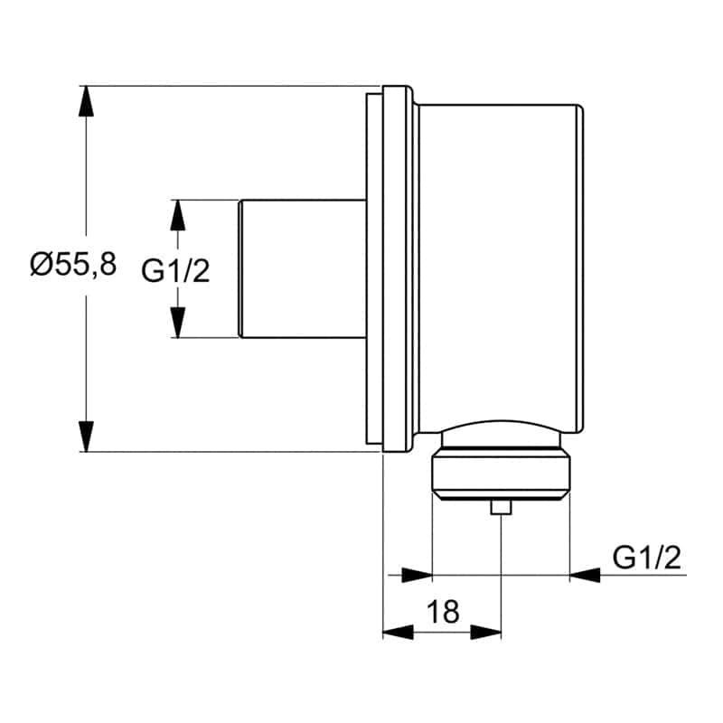 Подключение для шланга Ideal Standard Idealrain B9448AA купить в интернет-магазине сантехники Sanbest