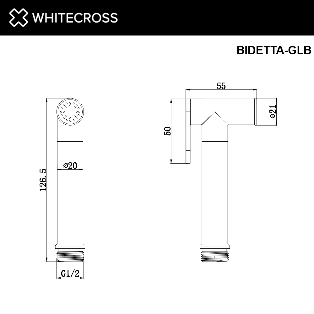 Гигиенический душ WhiteCross Y BIDETTA-GLB матовое золото купить в интернет-магазине сантехники Sanbest