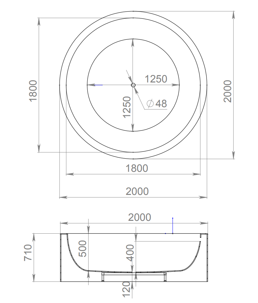 Ванна Salini Isola 101111G 200x200 белая глянцевая купить в интернет-магазине Sanbest