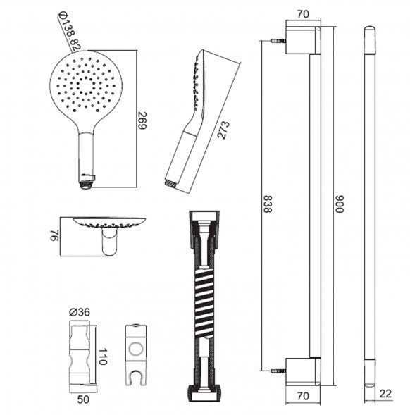 Душевая лейка Bravat SNOW P70144CP-RUS купить в интернет-магазине сантехники Sanbest