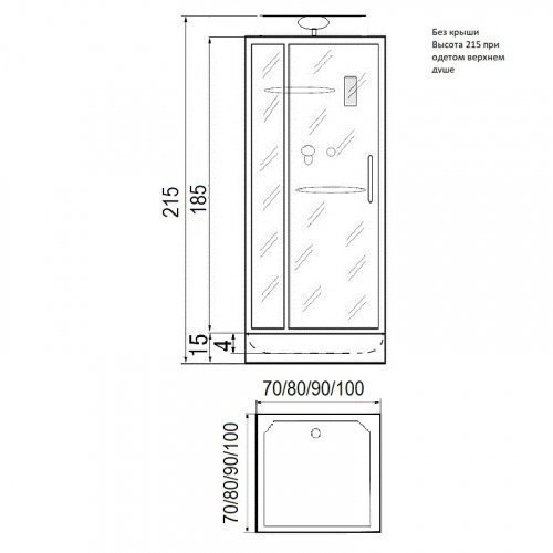 Душевая кабина River Tana 70x70 без крыши купить в интернет-магазине Sanbest