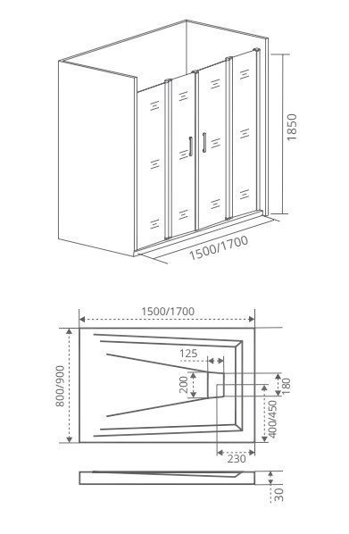 Душевая дверь Good Door INFINITY WTW-TD 160 прозрачная купить в интернет-магазине Sanbest