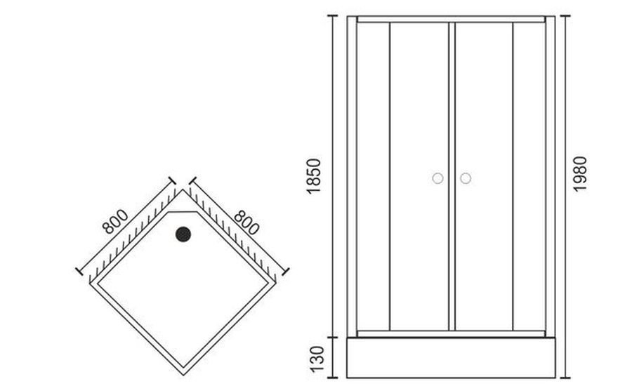 Душевой уголок Royal Bath RB80HP-C-CH 80х80 матовый купить в интернет-магазине Sanbest